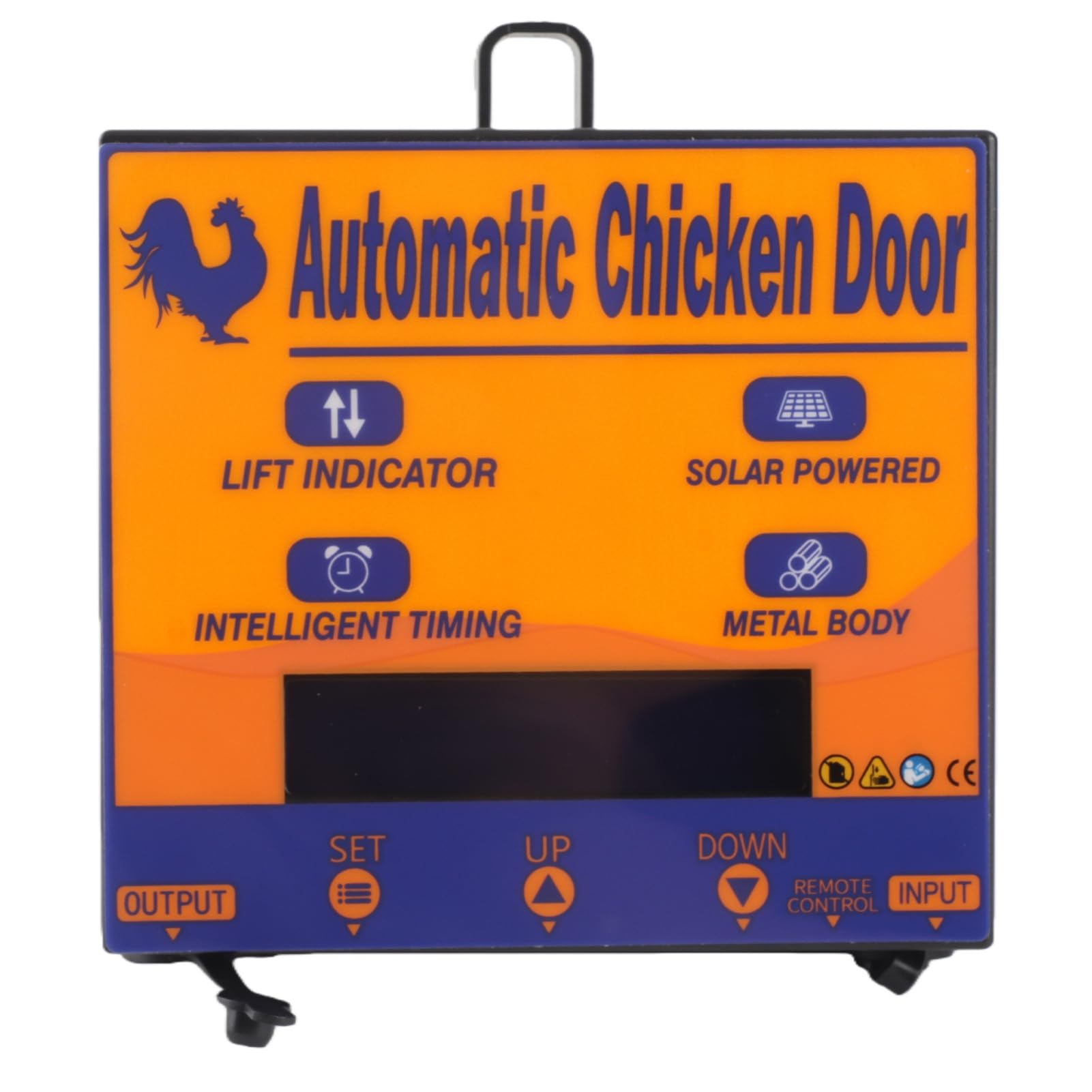 Generic Puerta Automática para Gallinero Alimentada por Energía Solar con Control de Temporizador Programable para Patos y Pollos, Hierro, Metal y Plástico Duraderos, 14,6x9,7 Pulgadas