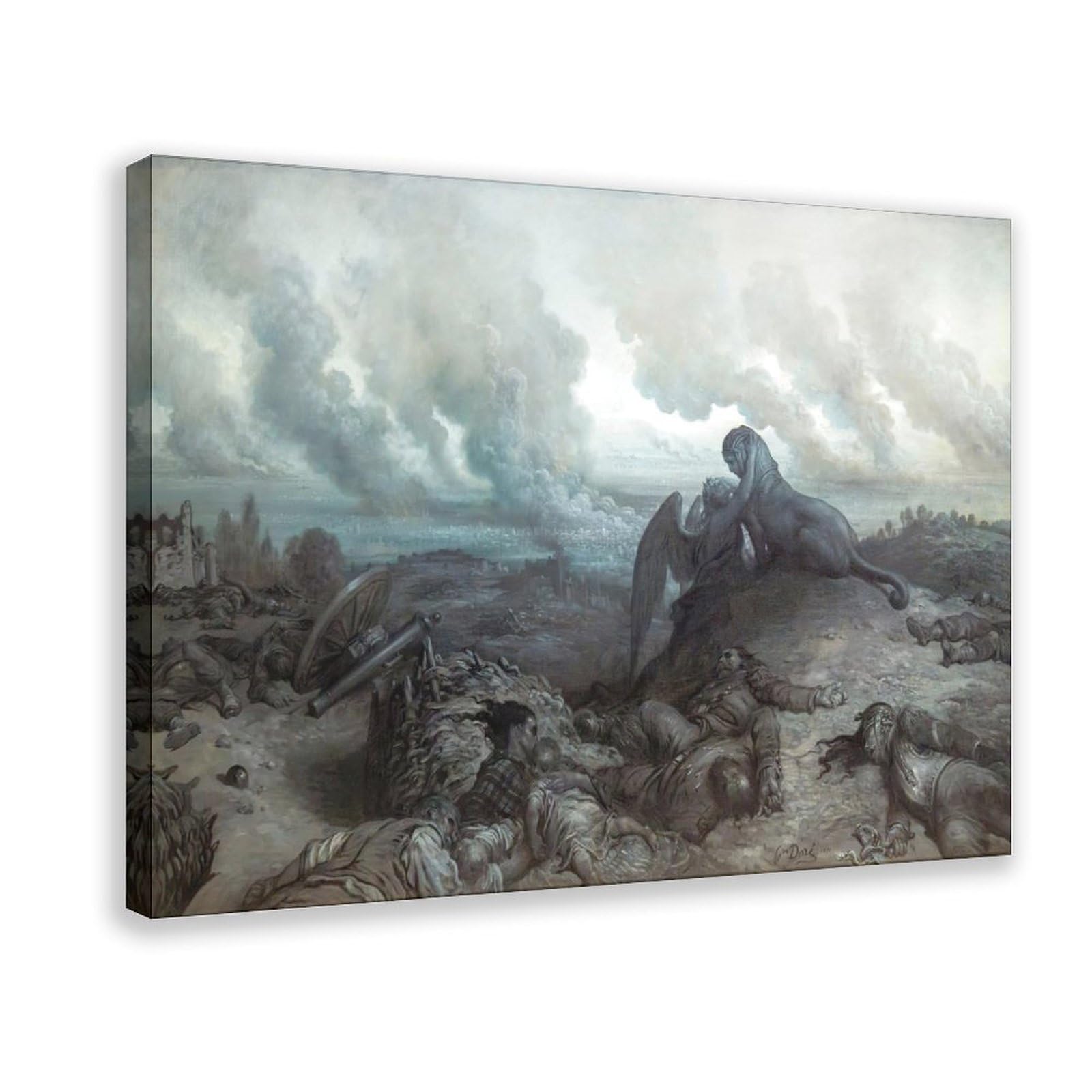 DFJyjFGJJ The Enigma by Gustave Dore Vintage Poster Romanticism Realism Black And White Art Canvas Poster And Wall Art Picture Print Modern Family Bedroom Decor 24" L X 36" W