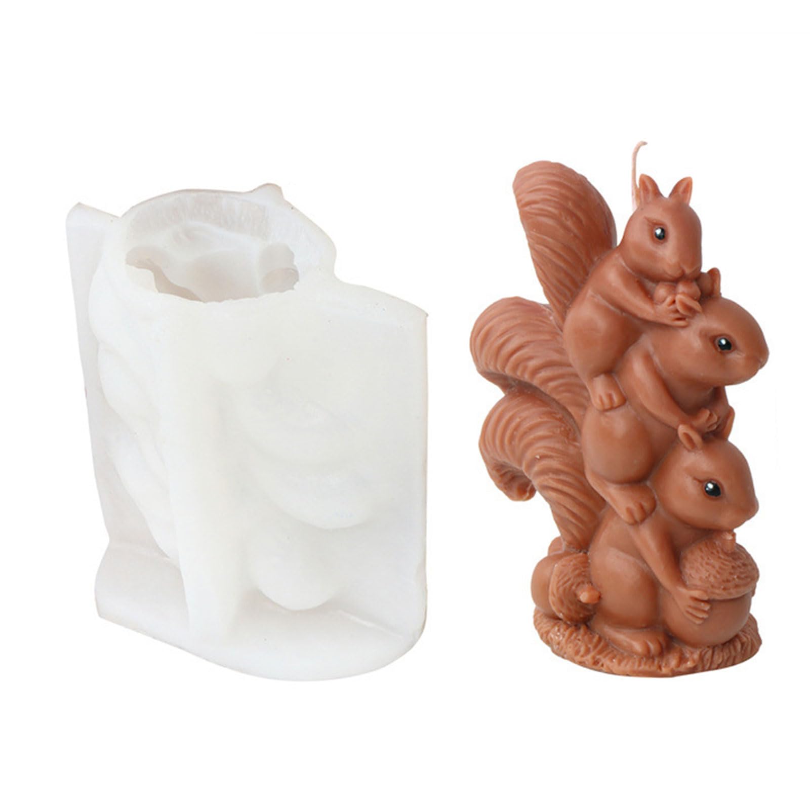 Moule à gâteau en forme d ' animal, chocolat, 3D empilé, Golden, éléphant, chaton, artisanat amusant, en résine de Silicone, moule à bougie en forme d ' animal mignon, bougie familiale, de en