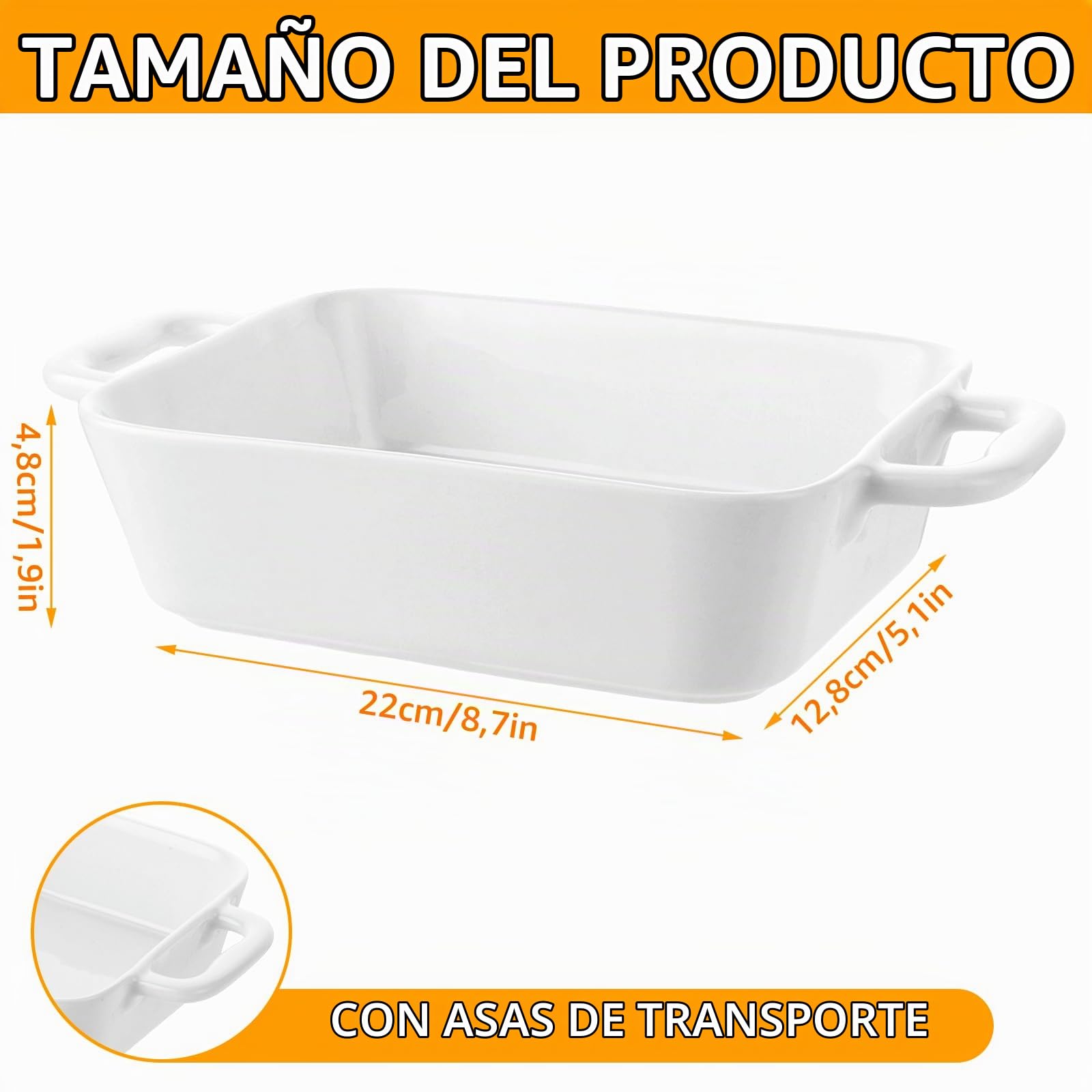 APACALI 6 moldes pequeños de cerámica para horno, ideales para souffle, crema, brulee, lasaña, tiramisú, pudín infantil, 6 unidades