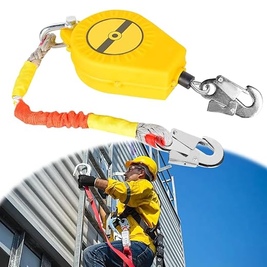 10M Height Safety Device, Anti-Fall Retractable Portable Fall Protection Climbing Safety Device Anti-Fall Safety Device for Work