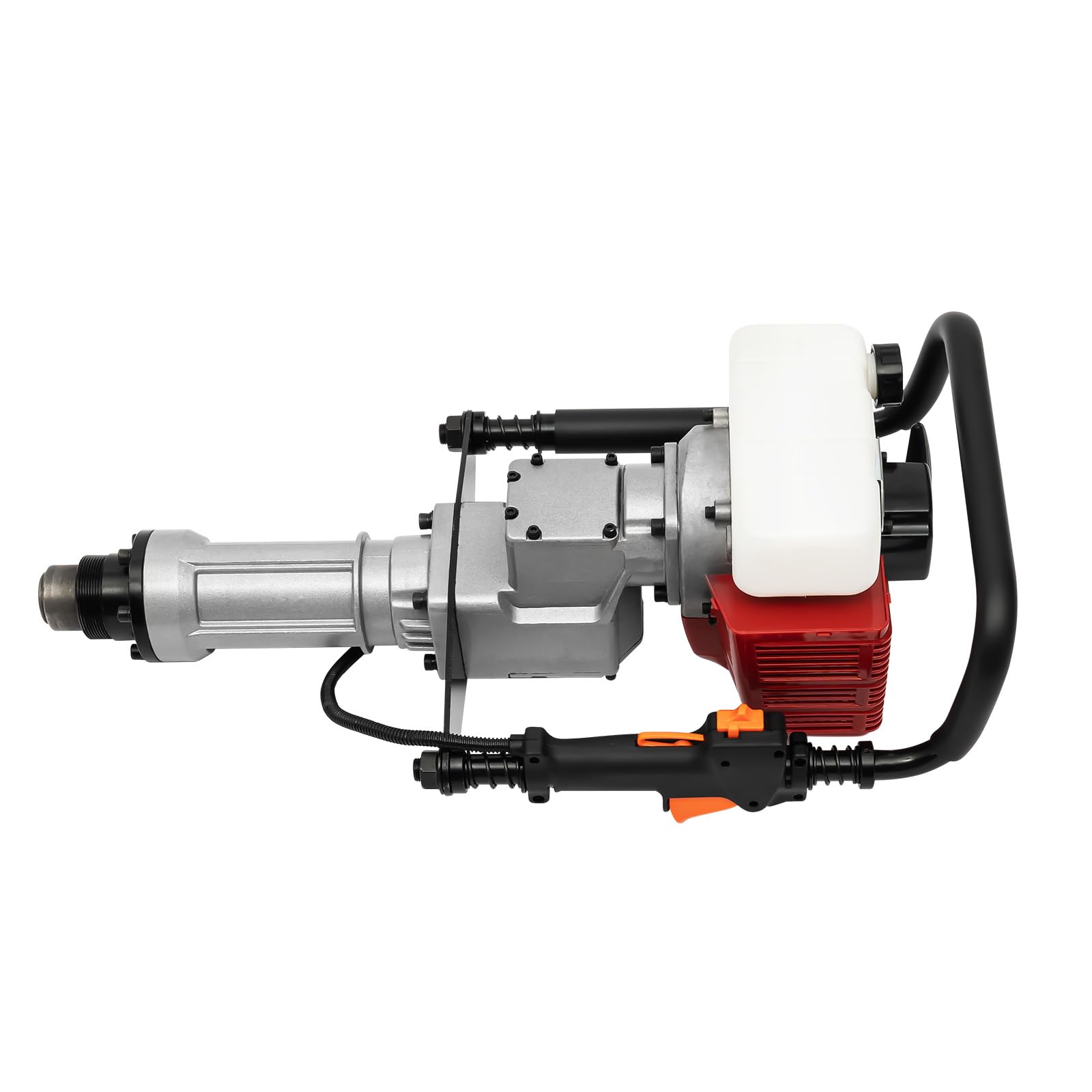 52CC 2-Takt Benzin Pfahlramme, 1900W 45J Aluminium Tragbar Einzylinder Profi Pfostentreiber Handramme Zaunpfahlramme Erdlochbohrer mit 55MM 70MM Hülse für Zaunbau Gebäude Gartenzaun