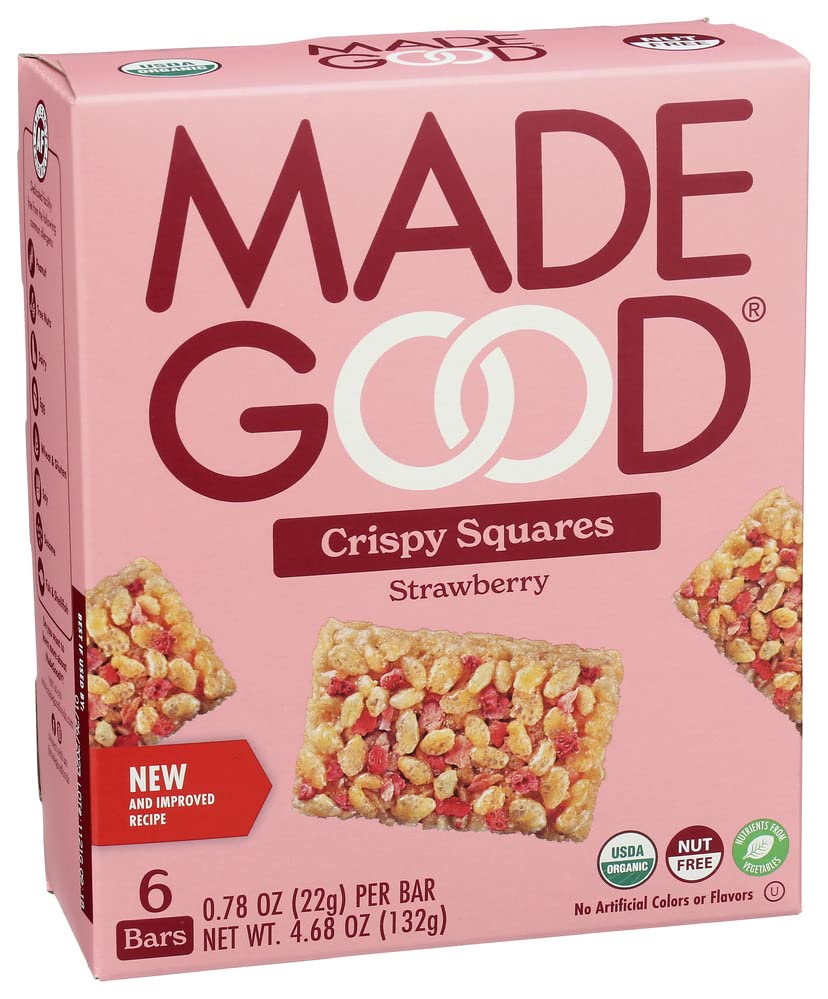 MADEGOOD Organic Strawberry Crispy Squares, 4.68 OZ