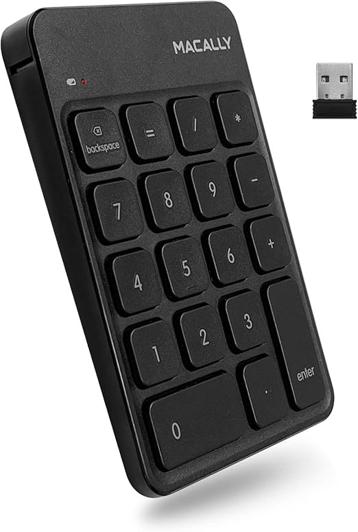 Macally Wireless Number Pad for Laptop Easy to Connect