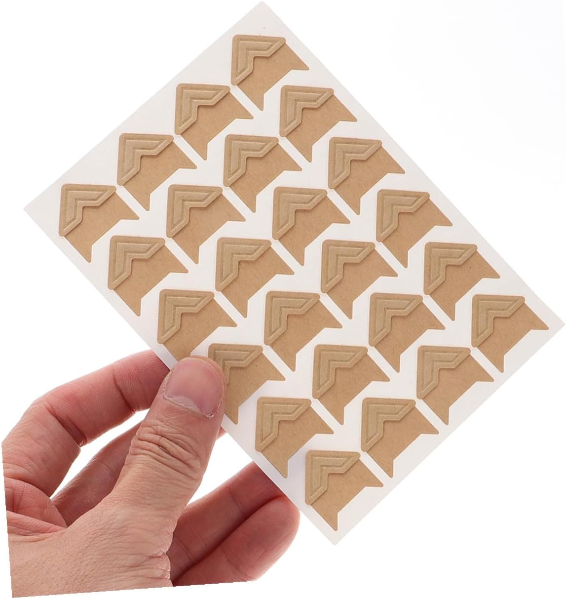 VILLFUL Self-Adhesive Photo Corners for Scrapbook 16 Sheets DIY Decorative Picture Corner Protectors in Rose Gold, Kraft, Black, White for Albums and Memory Books