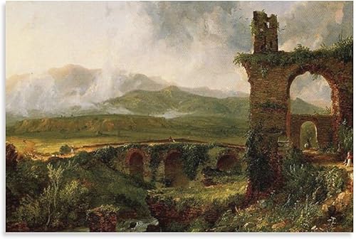 Painter Thomas Cole Painting Art Poster A View near Tivoli (Morning) Home Decor Poster Wall Art Hanging Picture Print Bedroom Decorative Painting