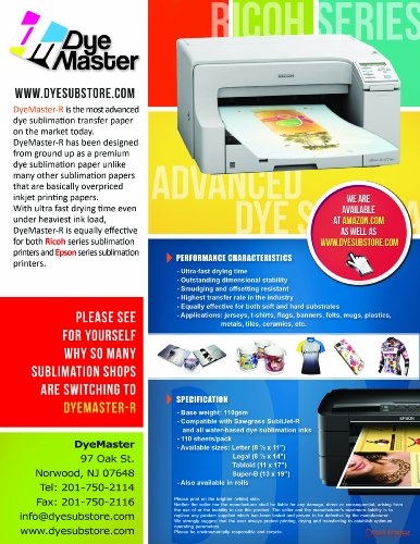 Dyemaster 13 X 19" Sublimation Paper (110 Sheets/Pack) #TOP2