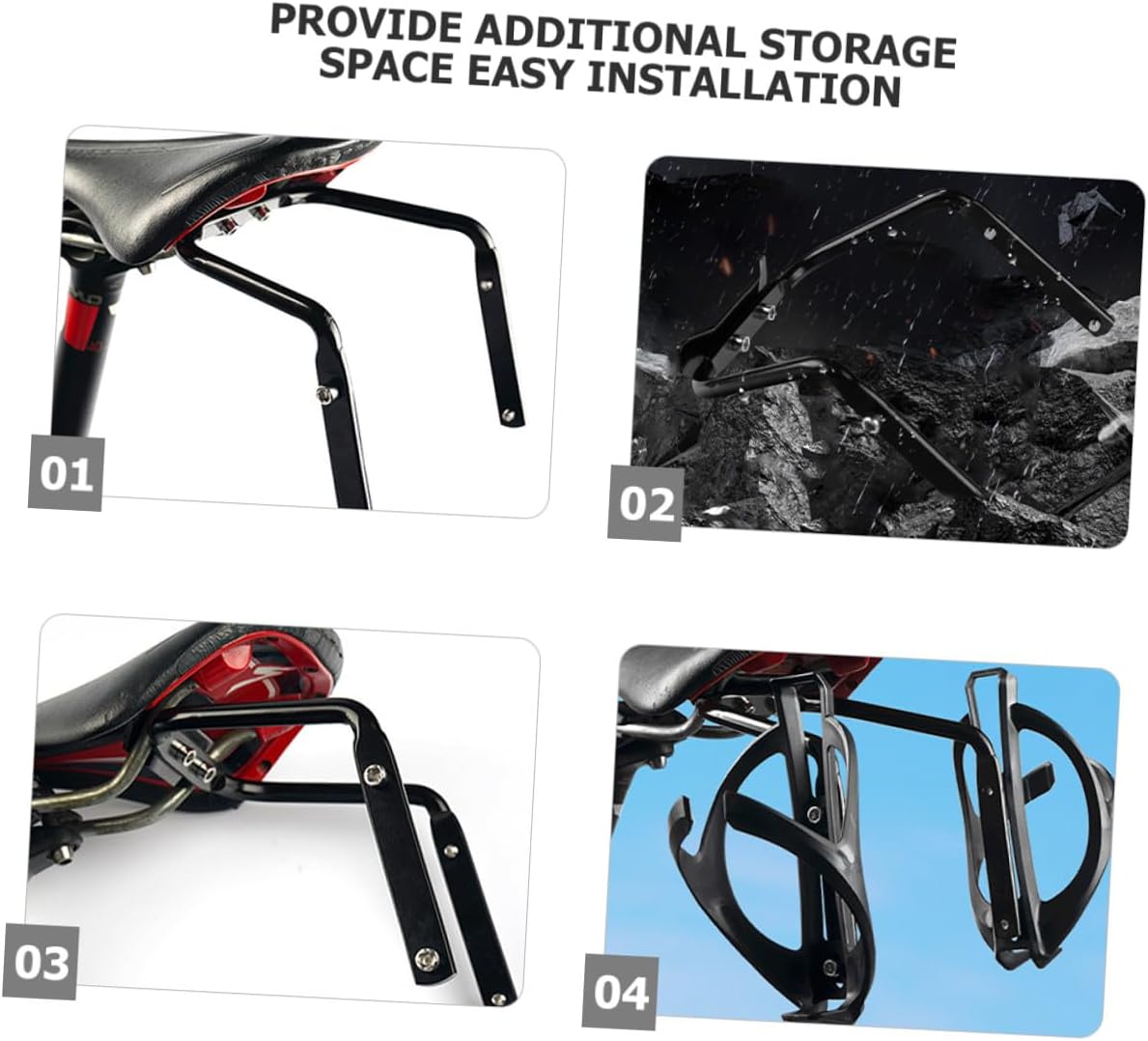 PRETYZOOM Bike Cargo Rack Bicycle Rear Rack Aluminum Alloy Mountain Bike Rear Carrier Outdoor Cycling Storage