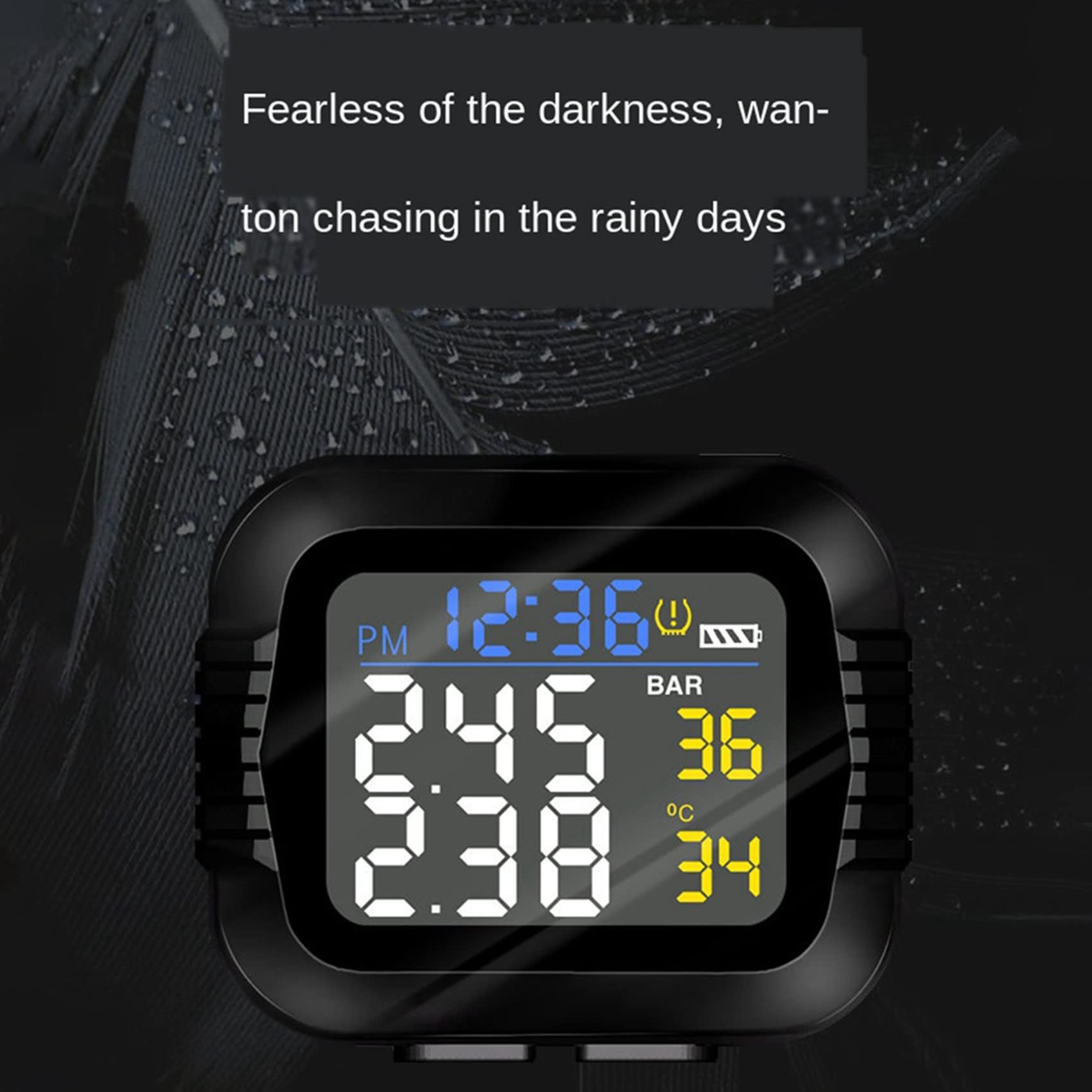 2X System de Monitoreo de Presión de Neumáticos en Tiempo Real para Motocicletas A Prueba de Agua Pantalla LCD Inalámbrica con Sensor Externo Moto TPMS