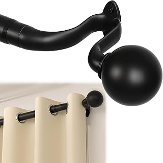 AIZESI Curtain Rods 48-86 Inch Wrap Around Curtain Rod, Adjustable Windo...