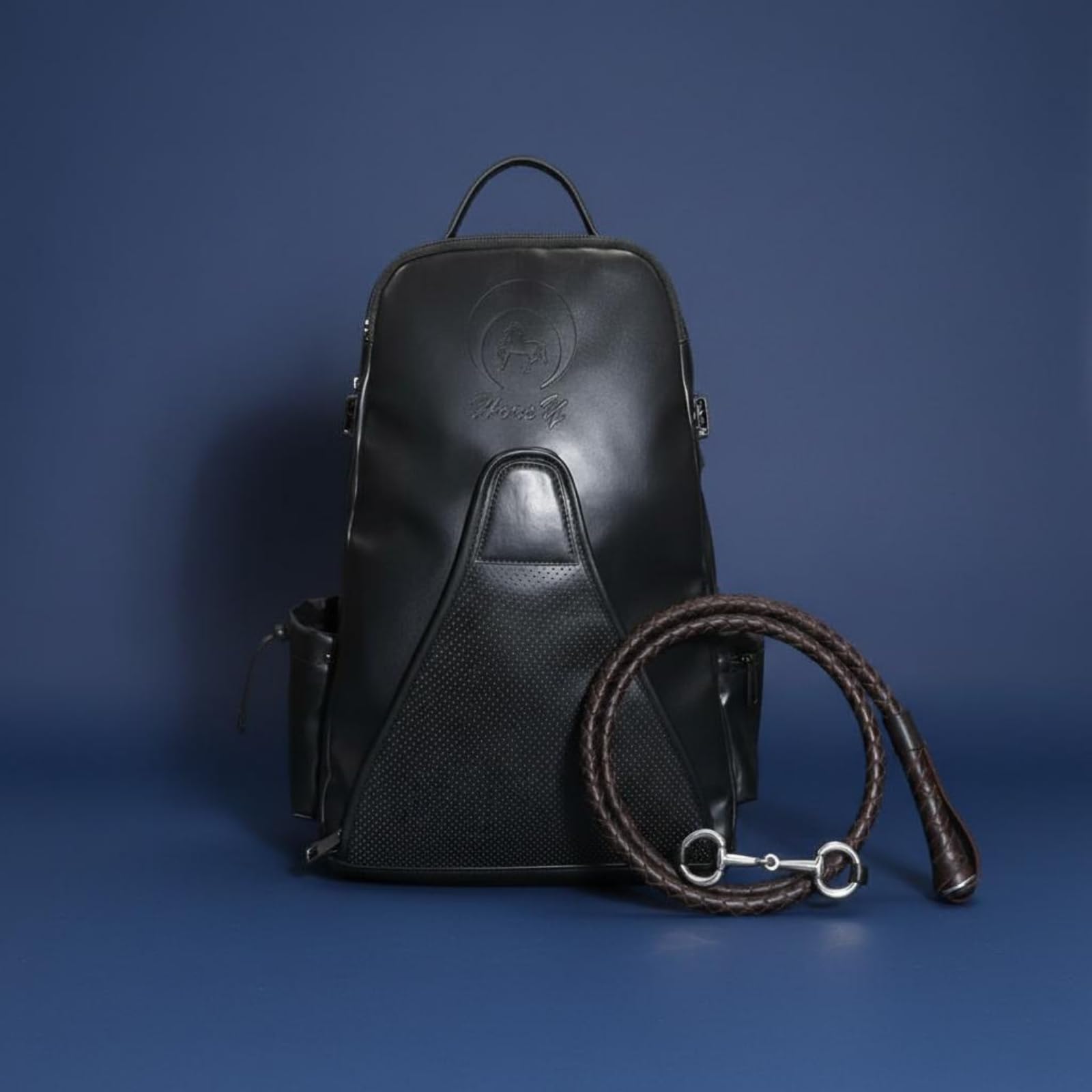 Mochila Ecuestre Multibolsillo Bolsa Botas Equitación Resistente Al Desgaste Mochila con Soporte Integrado Casco para Jinetes