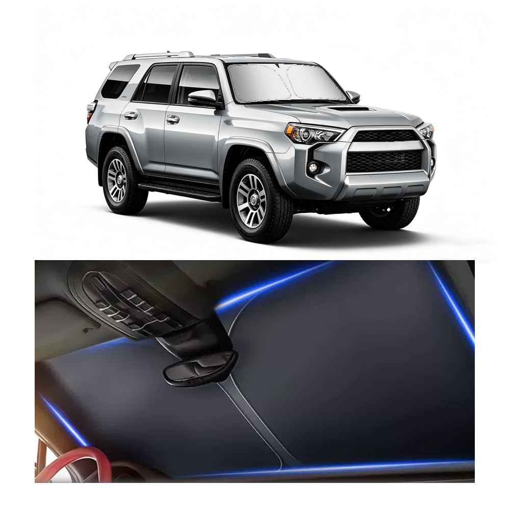 Car Windshield Sun Shade Compatible with Toyota 4Runner 2010-2025,Oxford Cloth Sun Shade for Car Windshield with Foldable Design,Essential Windshields Cover Suns Shades with Storage Bag for Toyota 4Runner 2010-2025