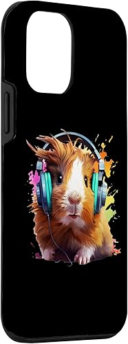 Miniatura 3 de iPhone 12 mini auriculares acuarela divertido conejillo de indias lindo animal caso