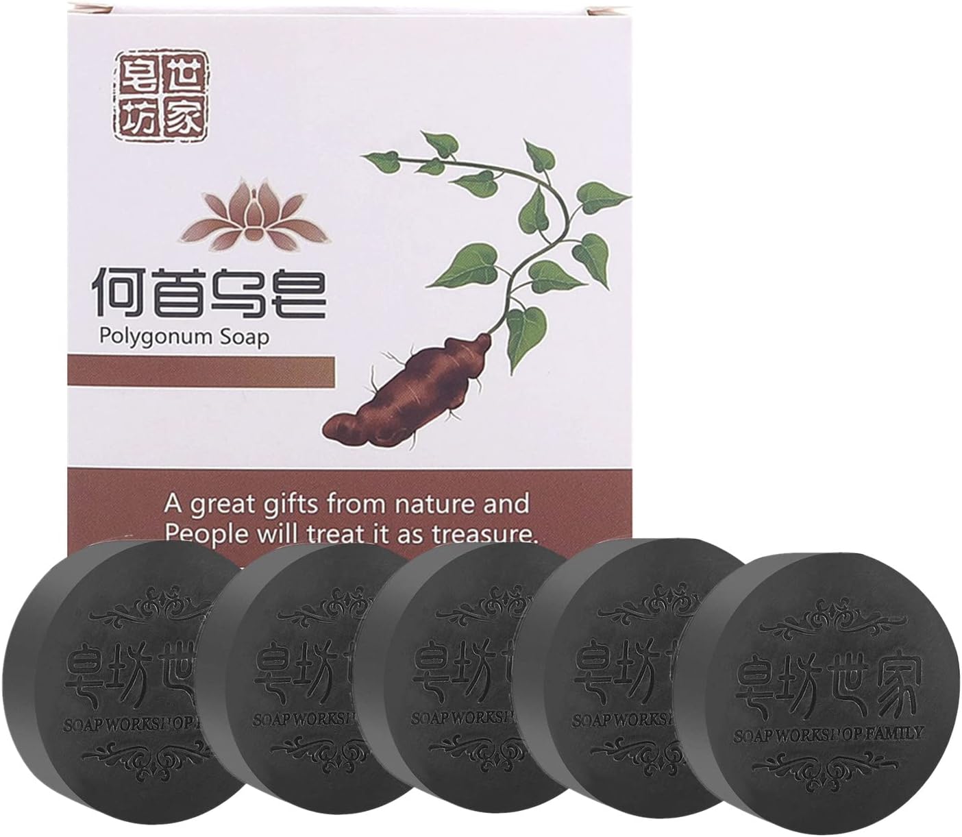 Natural Shampoo Bar,Polygonum Multiflorum Soap for Dry Damaged Organic