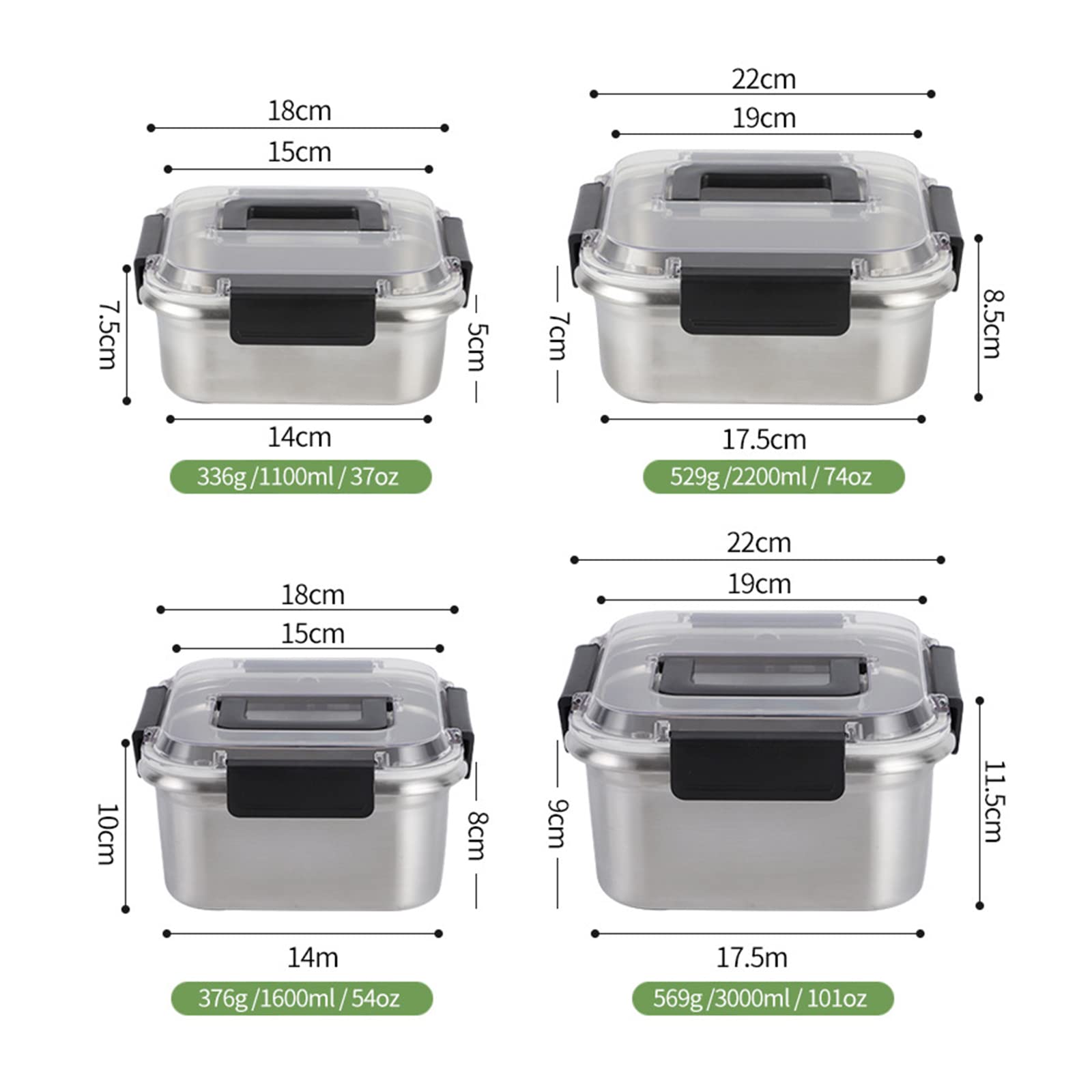 Fiambrera, Caja Bento, Contenedor de almacenamiento de alimentos, Fiambrera térmica de acero inoxidable, Caja de comida caliente con cubierta transparente con asa de transporte de gran capacidad for a