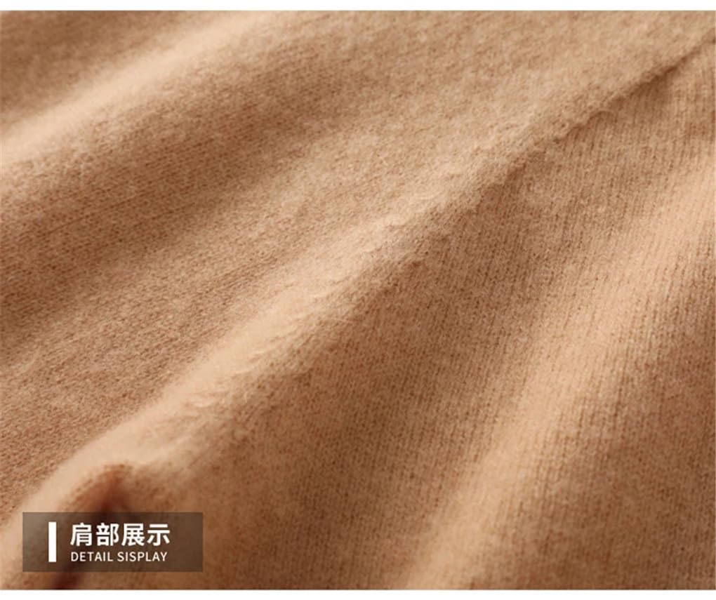 Hamthuit Maglione in Cashmere da Uomo in Lana A Maniche Lunghe con Collo A Lupetto Semplice in Tinta Unita Caldo E Ampio