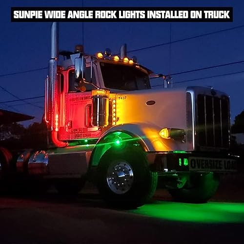 Miniatura 6 de SUNPIE 16 cápsulas mejoradas de 210 grados de gran angular RGBW Rock Lights Aplicacióncontrol Modo de voz, modo de música, control automático, kit