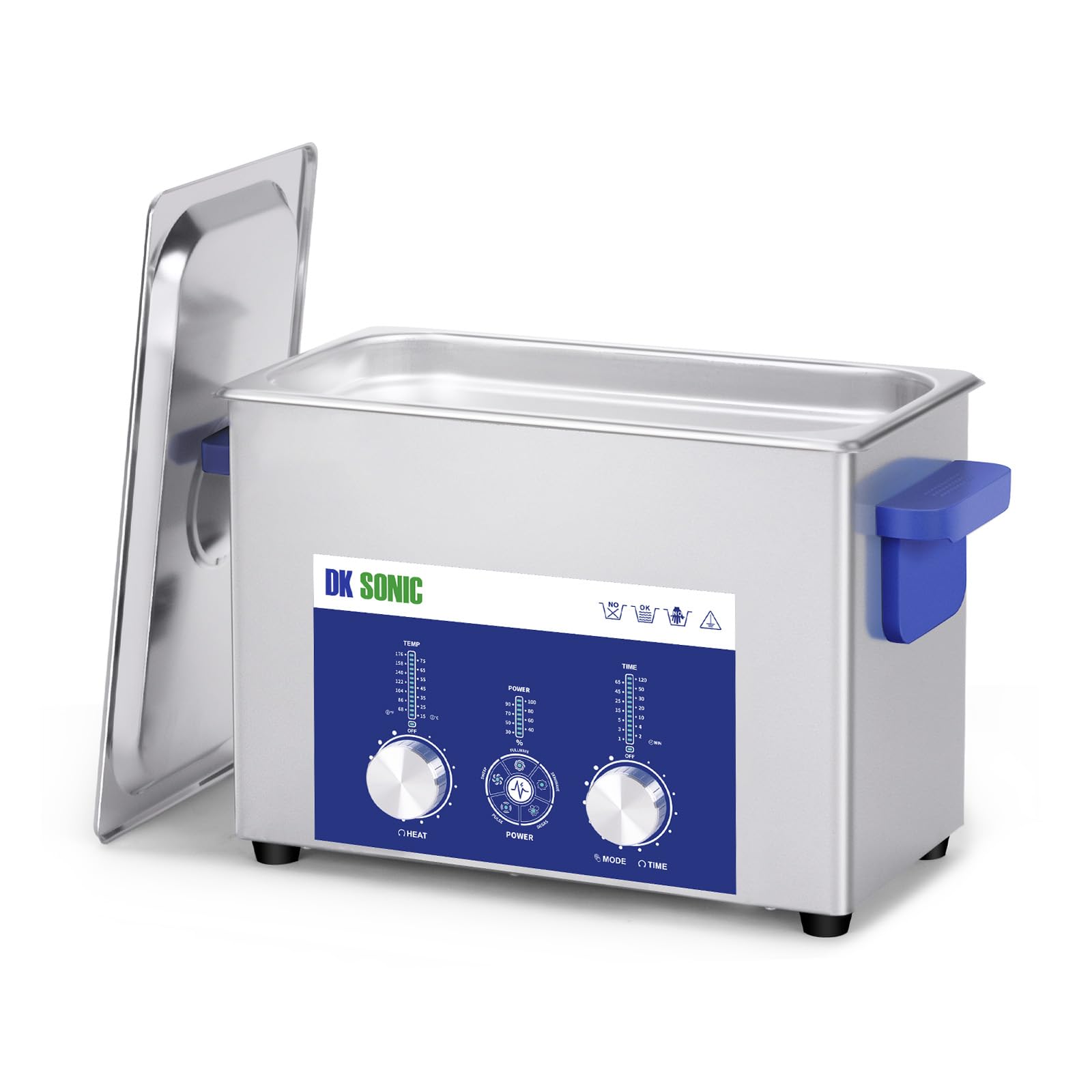DK SONIC Myjka ultradźwiękowa 4L 120W, przemysłowe urządzenie do czyszczenia ultradźwięków z wydajnym, kodowanym sterowaniem i pięcioma trybami do czyszczenia okularów, naszyjników, zegarków i