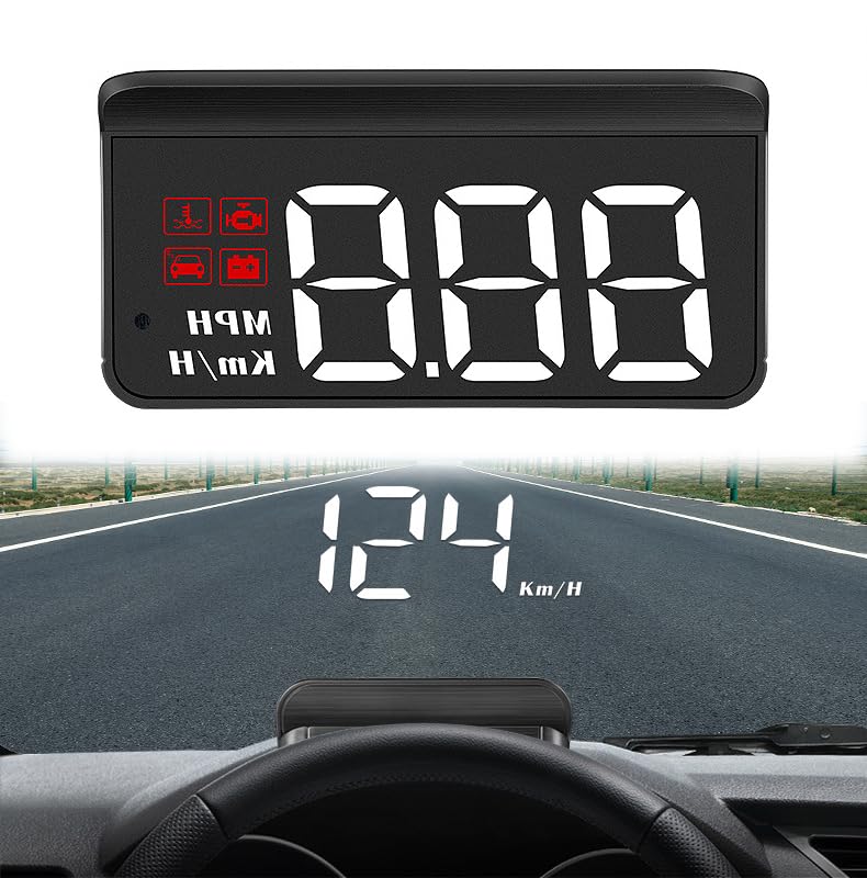 KHDWOB Head Up Display Auto Hud para Mazda 6 New Atenza 2016-2020 2021 2022 2023-pr, Proyector HUD Coche Velocímetro Digital Alertas De Velocidad Reloj Temperatura Agua Coche OBD2 GPS,A