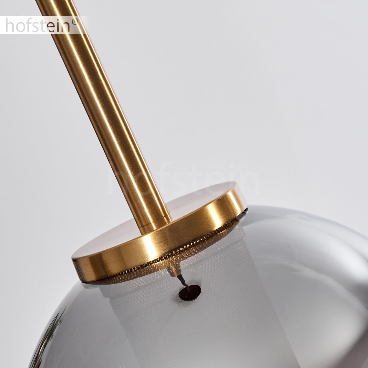 Lampada a sospensione Koyoto, lampada a sospensione in metallo/vetro nei colori oro/fumo, lampada con paralume in vetro (Ø 15 cm), altezza massima 140 cm, 1 x E27, senza lampadina/e