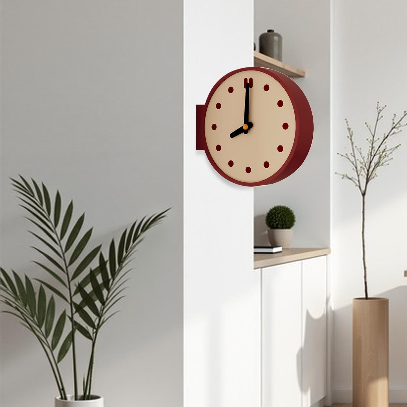 Reloj de Pared de Esquina, Decoración del Hogar, Resistente, Moderno, de Doble Cara, Creativo, de Escritorio