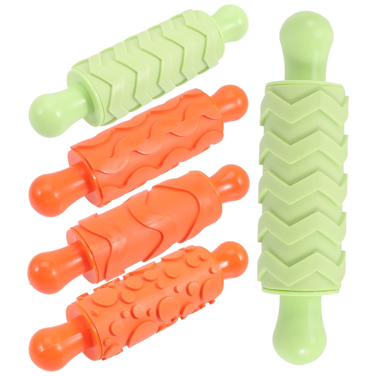 Generic Rodillos de Amasar para 5 Piezas de Plástico Apto para Alimentos Varilla de Laminación para Masa, Tortillas y Pizza, Herramienta de Manualidades para Repostería y Plastilina