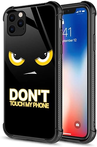 CARLOCA Funda compatible con iPhone 11 Pro, funda Angry Don't Touch My Phone iPhone 11 Pro para hombres y niños, diseño gráfico, a prueba de golpes,