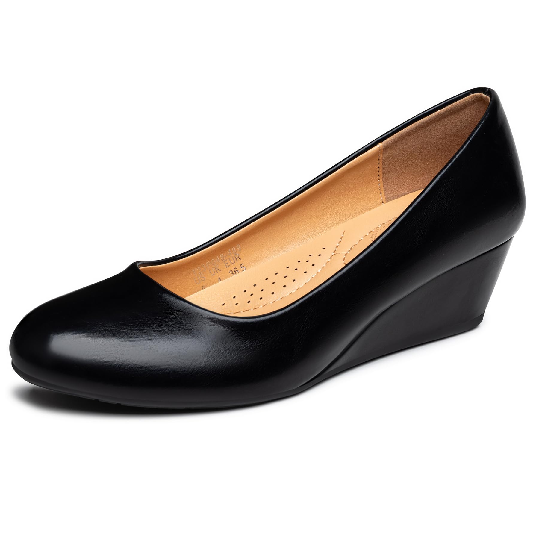 Women's Wedges Heels for Women Pumps Round Toe Mid Heels Comfortable Closed Toe Dressy Shoes Women Pumps Wedge Shoes for Wedding Work Office Party 1.8 Inches-image-43