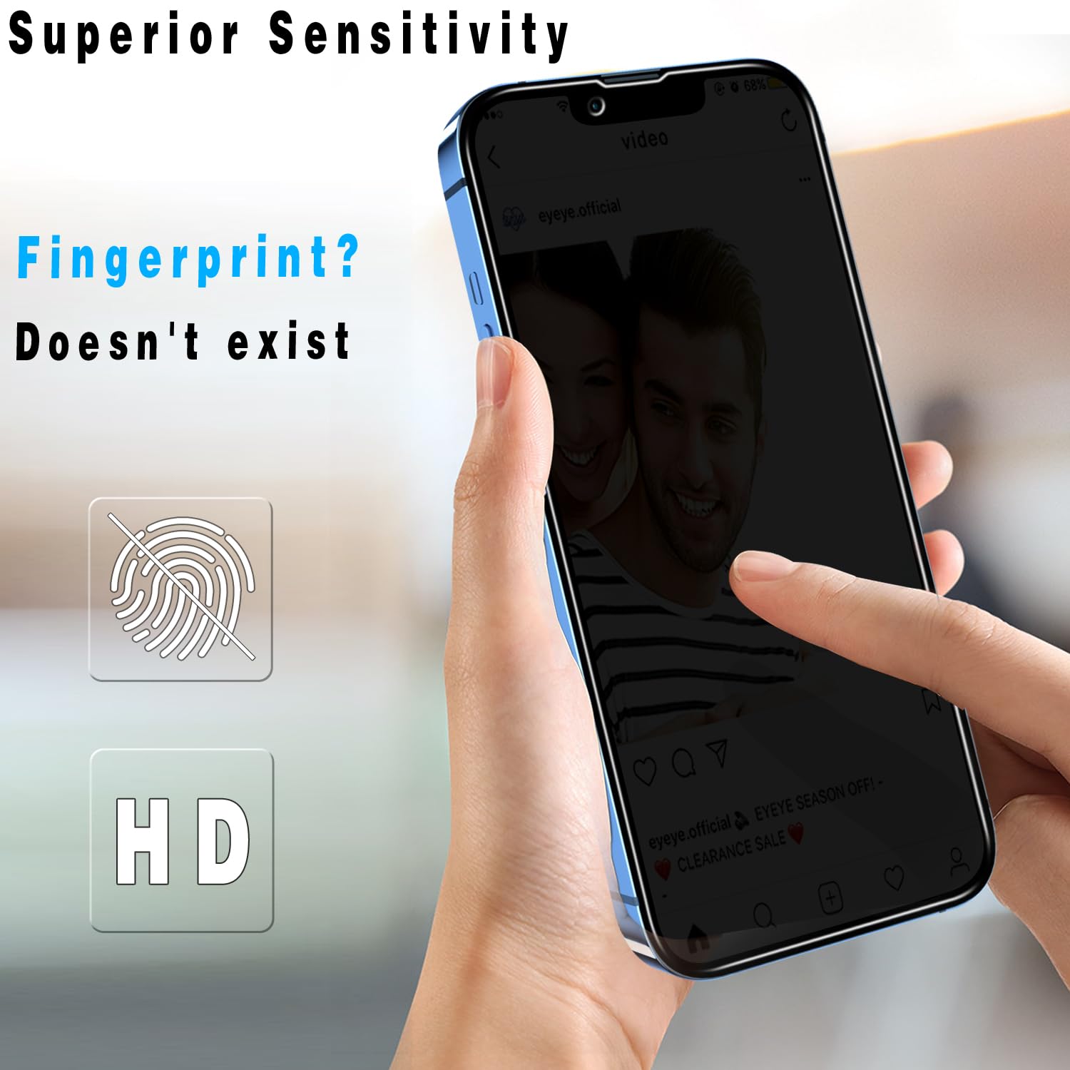 Slanku 3 Pezzi Vetro Temperato Privacy Per IPhone 13 Mini, Anti-Spia 28°, Anti Graffio 9H
