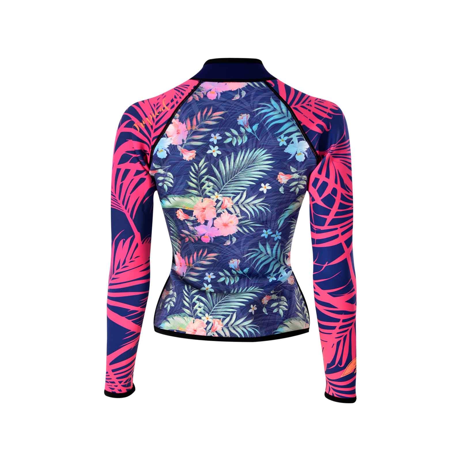 F2 Damen Neopren Oberteil Tropical Jacke Lang 2,5mm Größe wählbar Multicolor