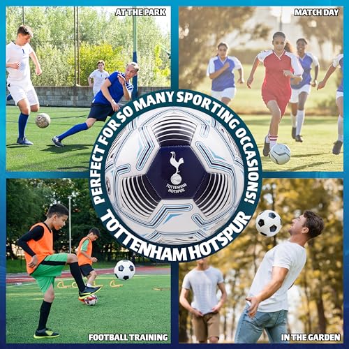 Tottenham Hotspur F.C. Football Soccer Ball for Adults Teenagers Kids Training Football Size 3, 4 or 5 Spurs Merchandise (White/Navy, Size 4) - Image 4