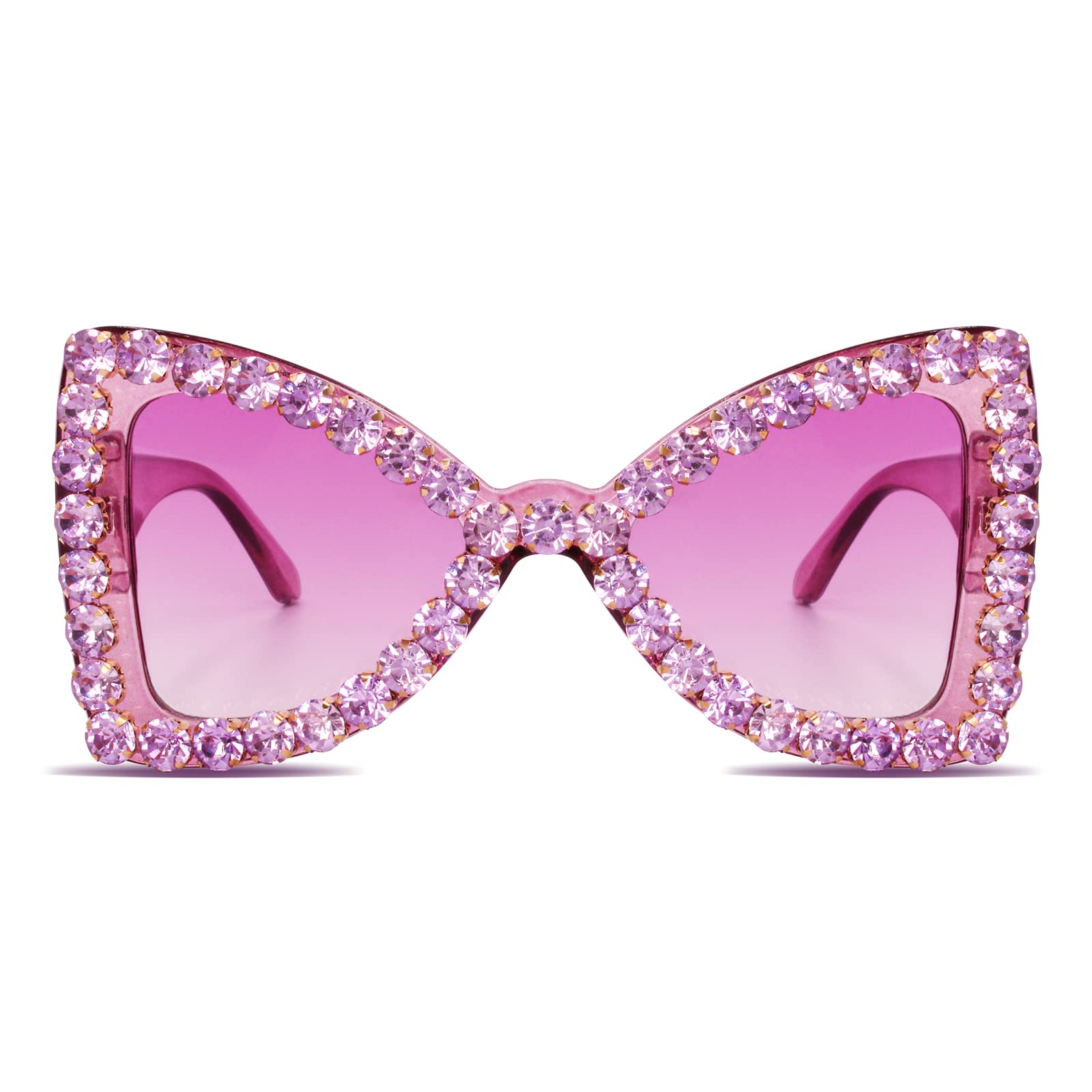 ailov Bling Bedazzled Rhinestone Sunglasses for Women Sparkly Glitter Diamond Rave Glasses Disco Accessories