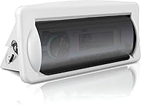 Vista 1 de Pyle Pyle PLMRCW2 - Cubierta estéreo marina resistente al agua, protector de radio de barco resistente con puerta abatible y liberación con resorte