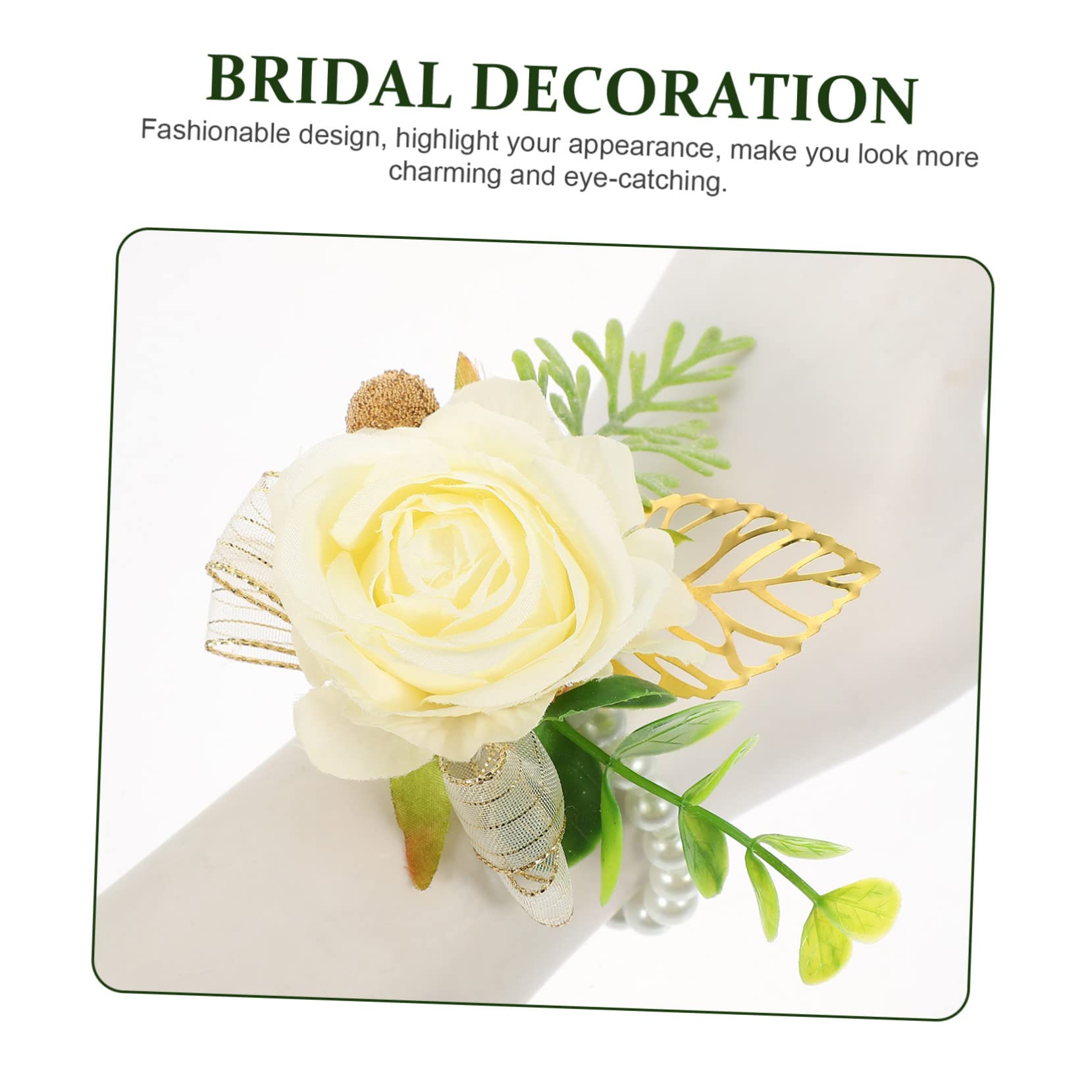 Alipis 5 Pezzi Di Perle Da Polso Con Decorazione Floreale Da Polso A Mano Con Fiore Braccialetto Da Con Fiore Braccialetto Con Da Sposa Con Per