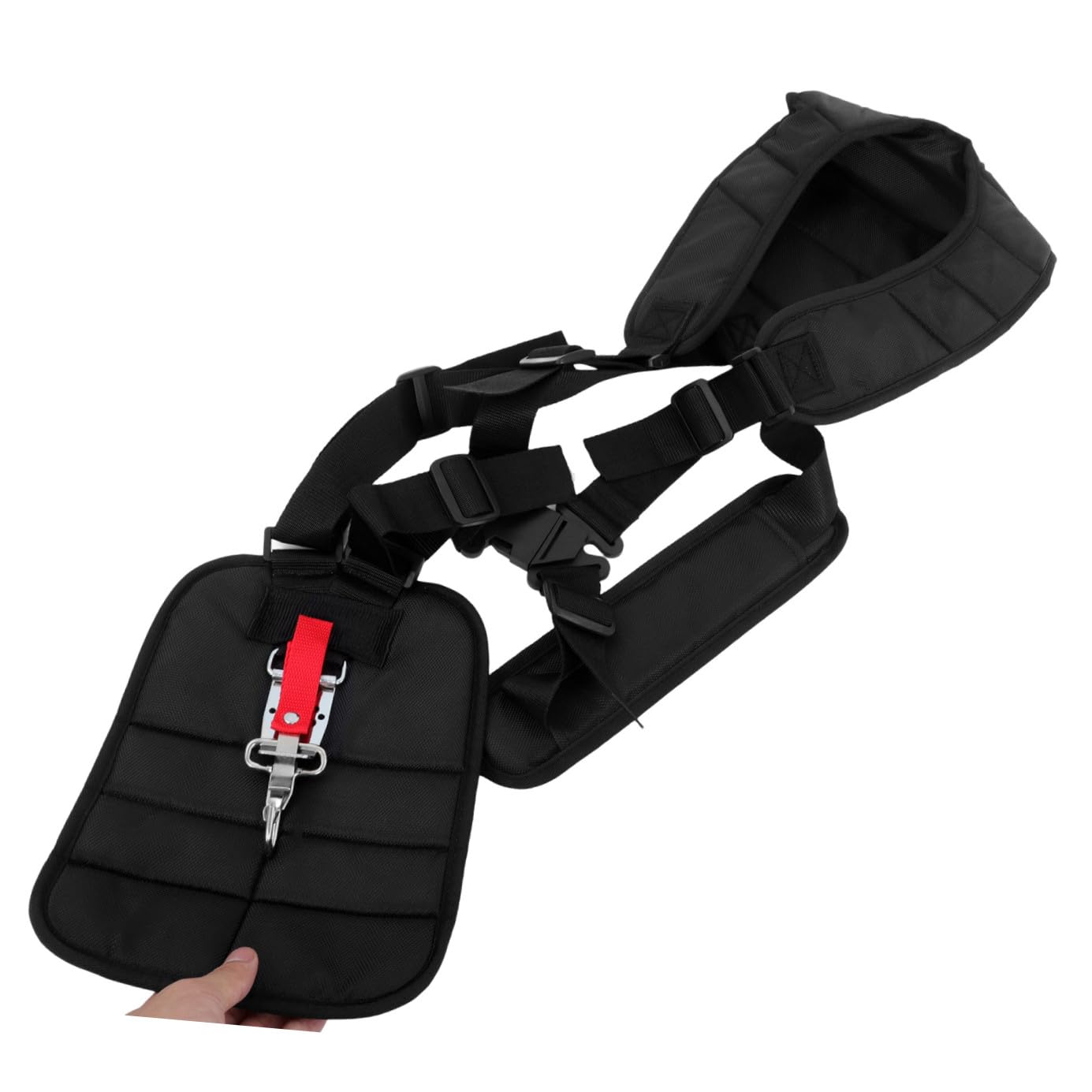 Garneck Imbracatura per Decespugliatore a Doppia Spalla Imbottita Nera | Nylon, Fascia Regolabile in Vita Fibbia, Vestibilità per Strimmer e Brush Cutter