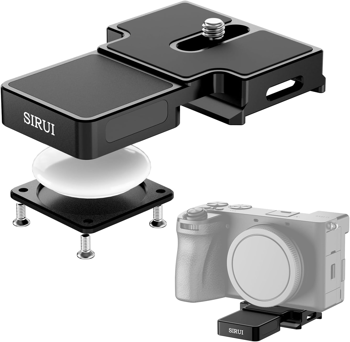 Quick Release Plate for AirTag, Mount Plate for ARCA with 1/4"-20 Screw Quick-Release Plate for Hidden AirTag