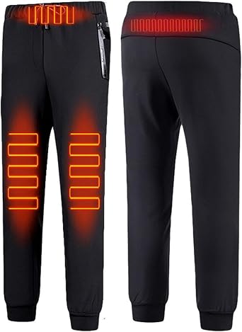 Heated Pants Sweatpants for Men Women Heating Sports Trousers Electric USB Joggers Athletic Pants for Skiing Hiking Fishing Walking Camping Running