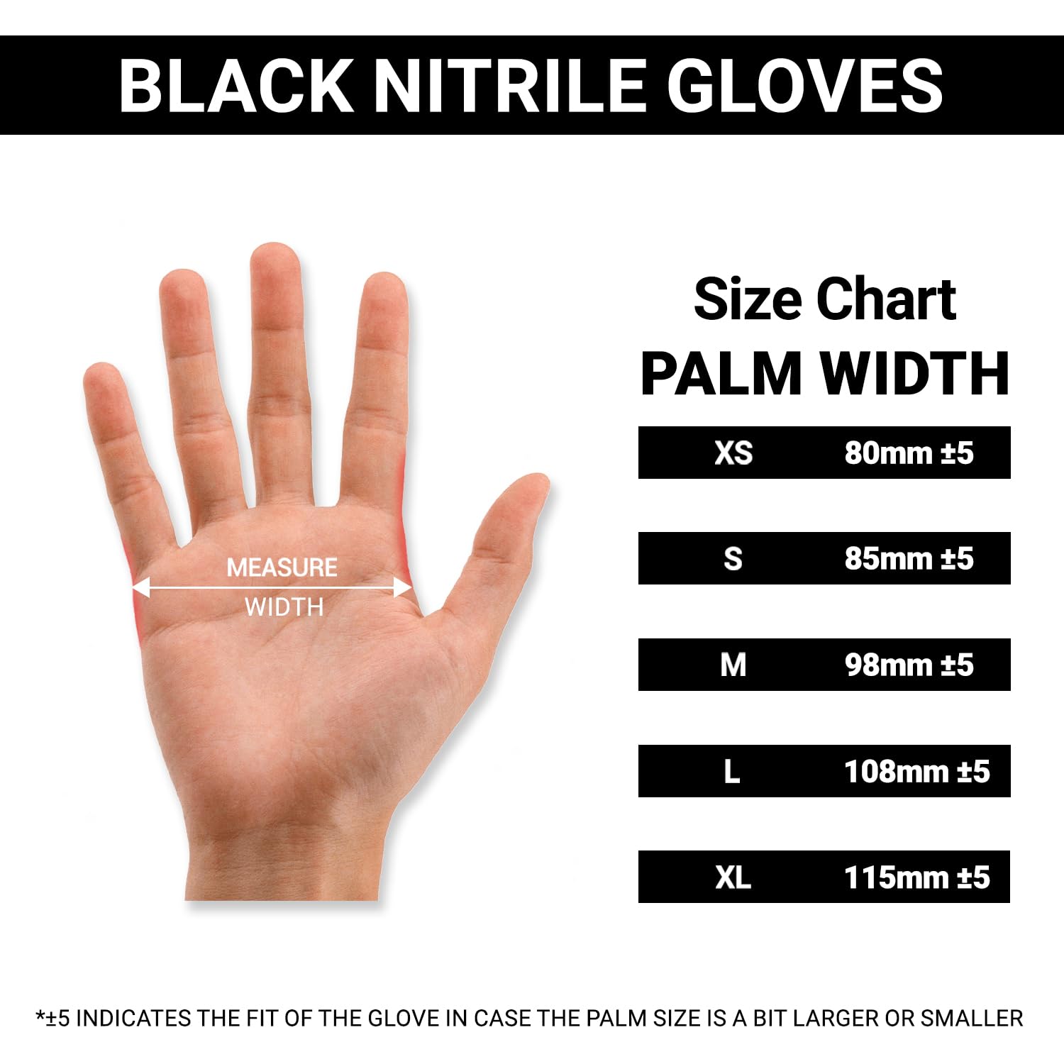 Guanti in nitrile Just Health | Senza polvere, senza lattice, ambidestri, monouso, flessibili e resistenti | Multiuso | Guanti in nitrile neri | Confezione da 1.000 pezzi - Taglia M