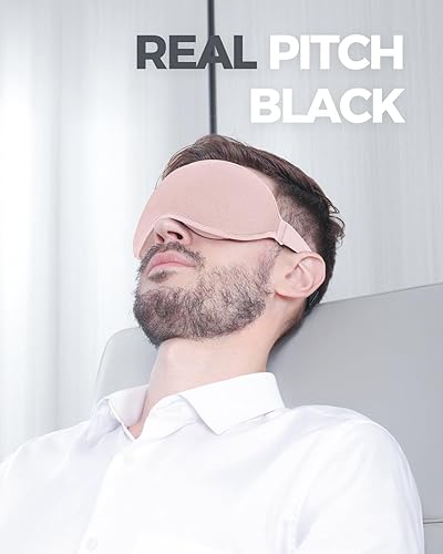 Miniatura 40 de MZOO Máscara de sueño de lujo para dormir de espalda, dormir de lado, bloqueo completo de luz, antifaz para dormir, venda nocturna, presión cero 3D