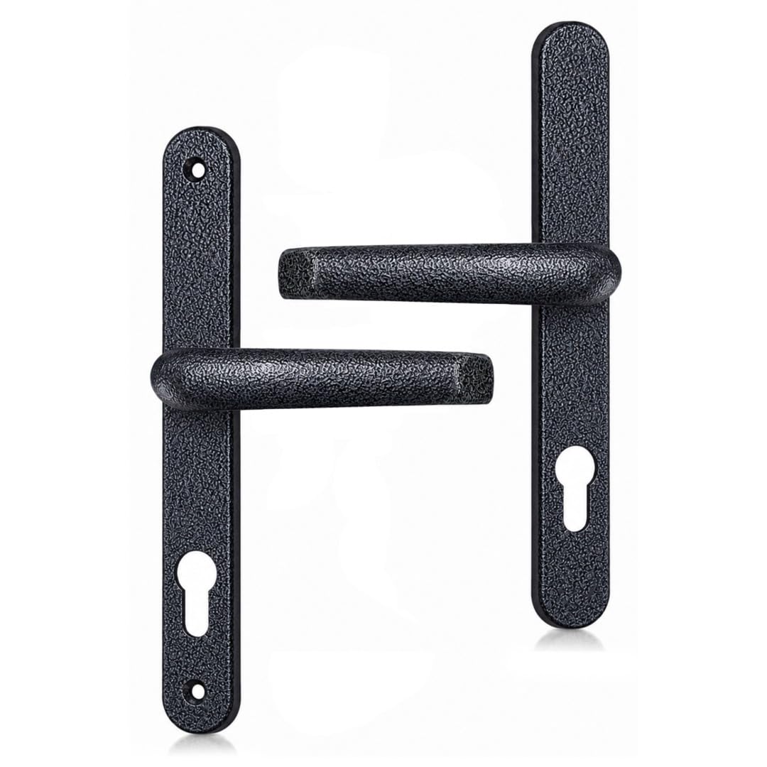 UAP Front Door Handles 243mm Backplate 92mm PZ in Aluminium, Granite