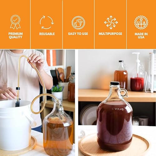 Miniatura 5 de Botella de cristal Home Brew Ohio incluye tapa polisello de 149 pulgadas con capacidad para 1 galón Transparente 1