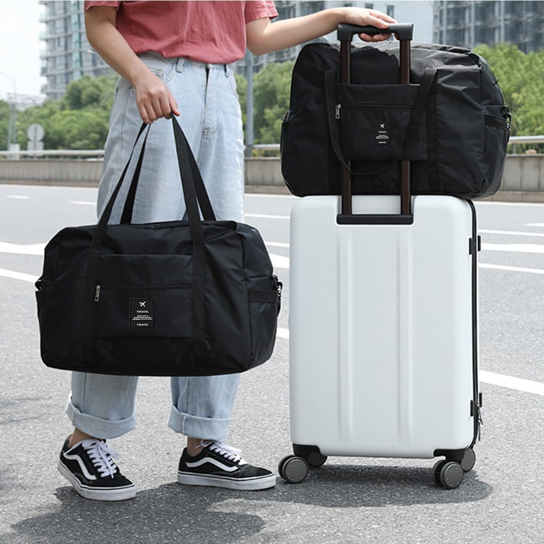 PALAMEA Bagaglio a Mano 40x30x20 Wizzair, 25L Impermeabile Borsa Cabina da Viaggio Aereo Pieghevole Borsa da Viaggio Borsone da Cabinada Viaggio Borsa per Aereo Borsa Parto Ospedale