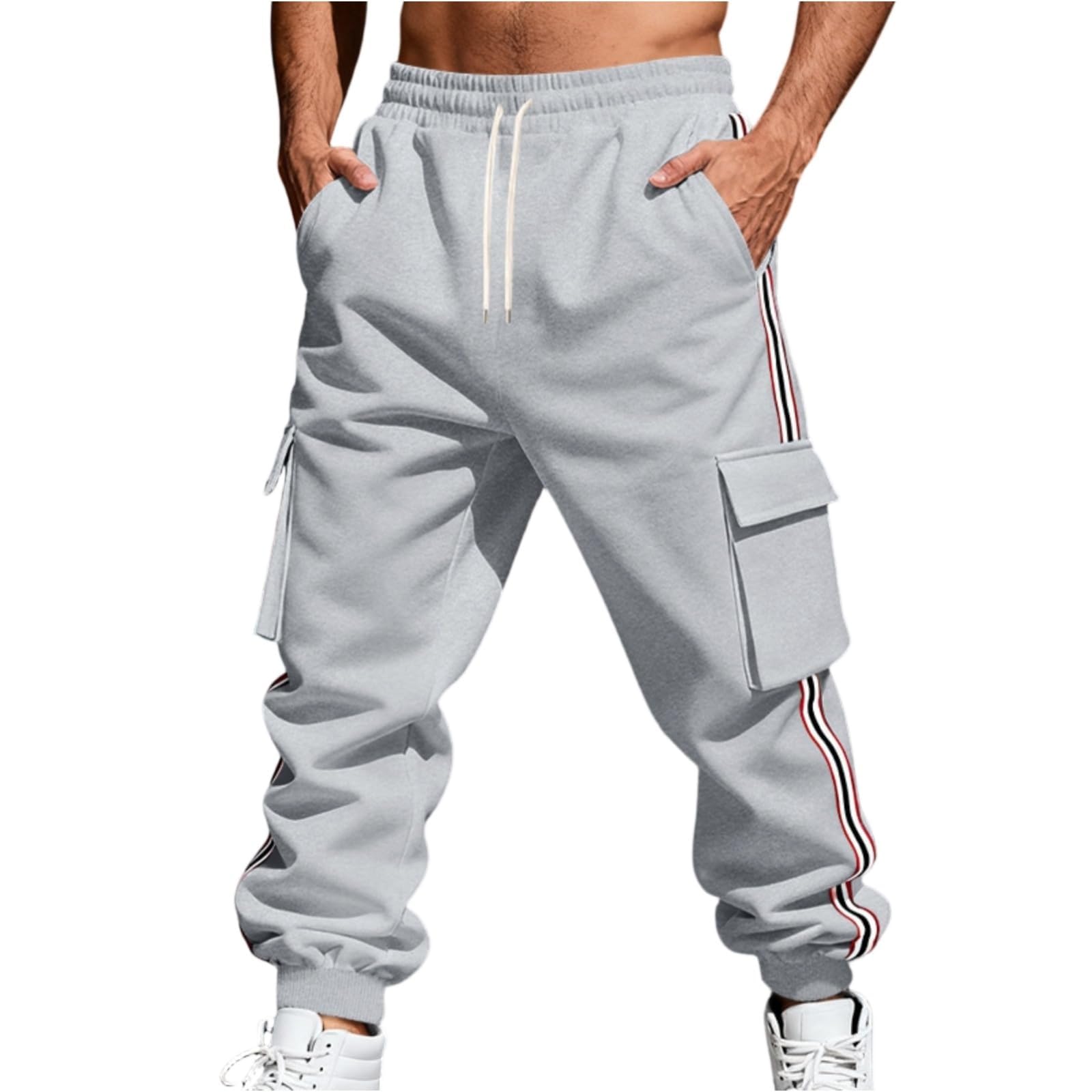 Survêtement d'entraînement streetwear Y2K pour homme urbain gris