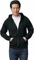 Gildan Men's Full-Zip Hooded Fleece Sweatshirt - 50/50 Cotton Poly, Cozy Brushed Interior, Durable Pockets