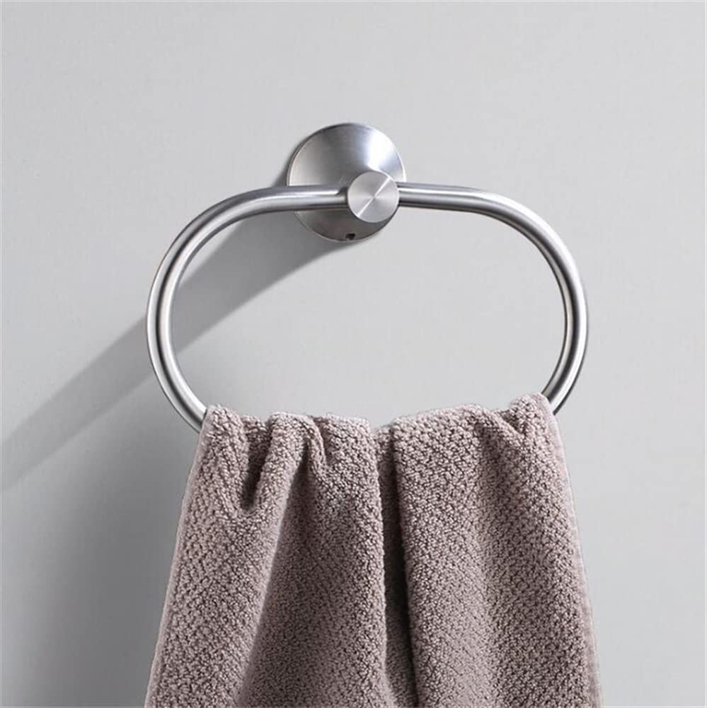 Porte-serviettes mural en acier inoxydable avec anneau de rangement de salle de bain