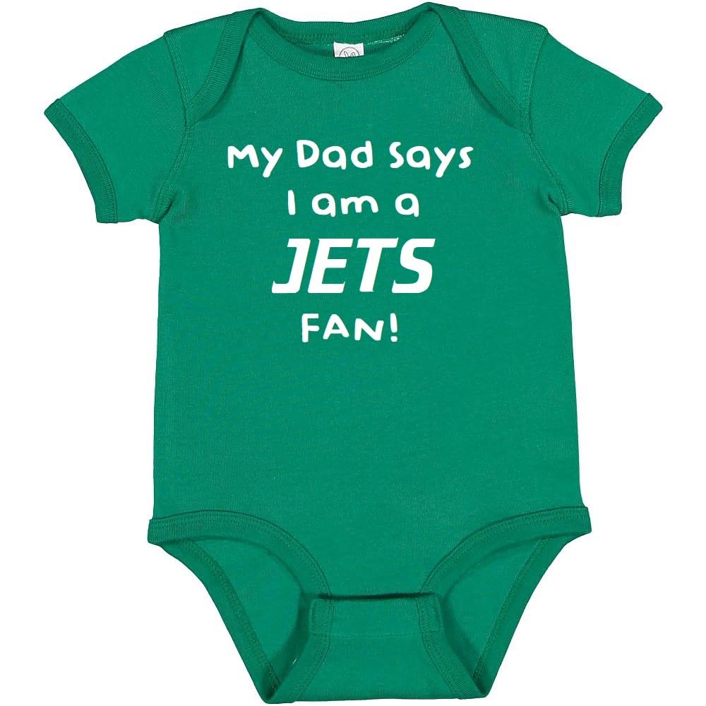 Campus OriginalsMy Dad Says I am a Jets Fan Baby Bodysuit - Kelly Green