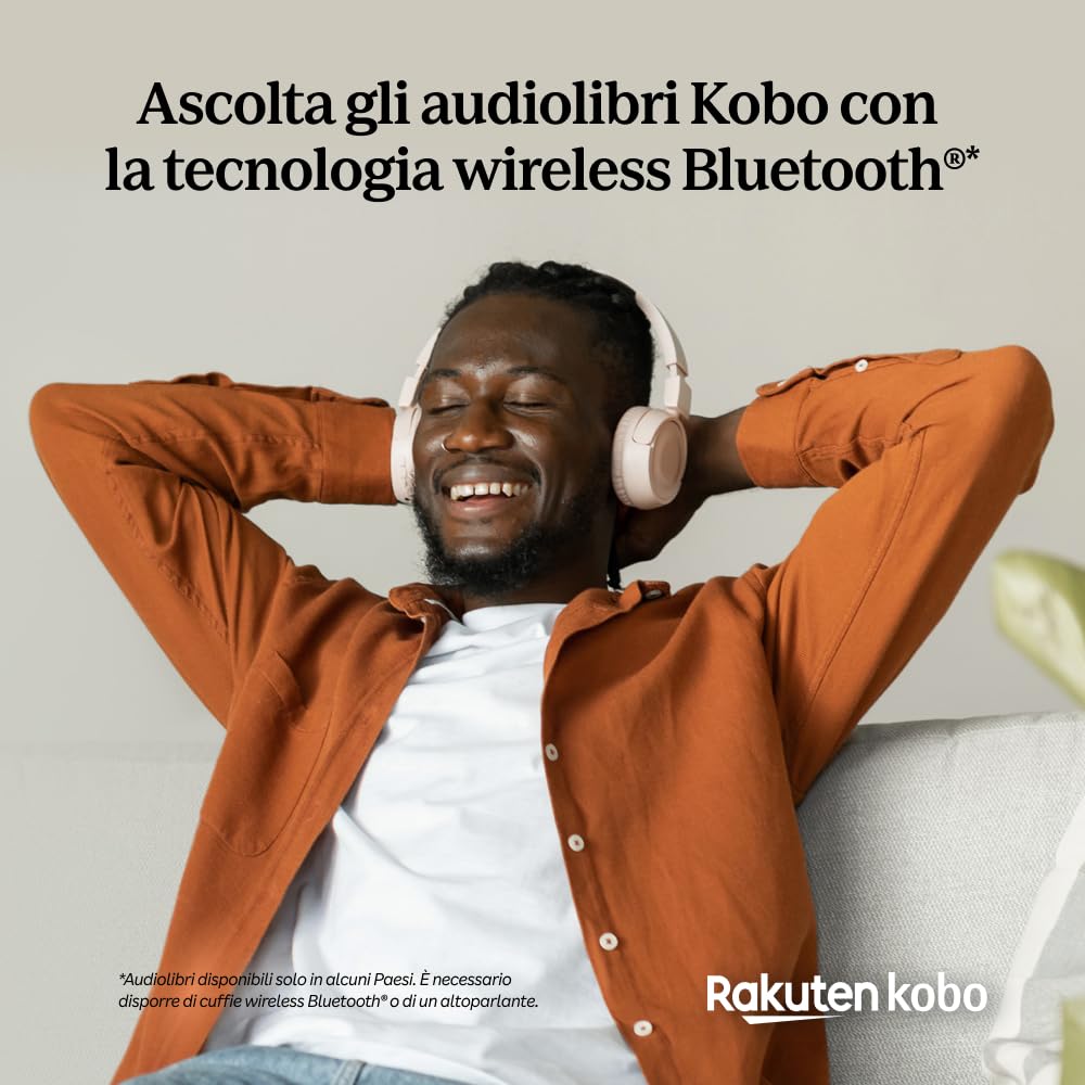 Kobo Clara BW | eReader | Display antiriflesso HD in bianco e nero E Ink Carta 1300 da 6” | Modalità Scura| I Audiolibri | Impermeabile | Nero
