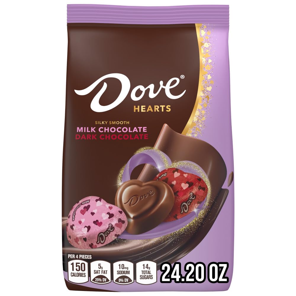 Dove Promises Milk & Dark Chocolate Candy Hearts, 24.2 oz Bag