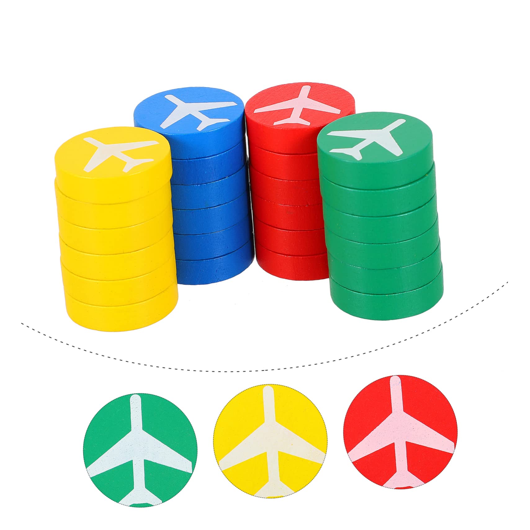 SUPVOX 24pcs Pieces Flight Chess Pieces Colorful Chessmen for Board Games Portable Educational for Develop Intelligence Logical Thinking Skills