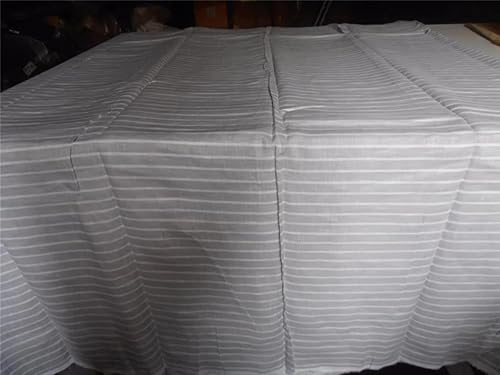 Miniatura 4 de 100% Linen Grey Silver and White Stripe Fabric 54" Wide [6906] Linen